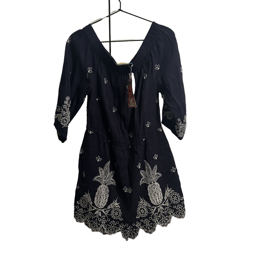 FARM Rio Navy Off-Shoulder Jumpsuit - Picture 4 of 14